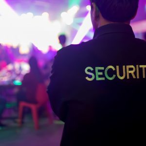 a security person watching over an event